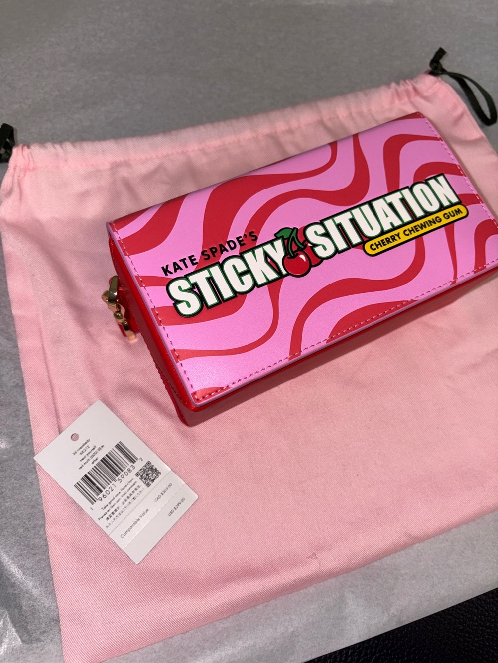 Kate Spade Pink "Sticky Situation" Cherry Print Top Handle Bag only - Picture 16 of 16